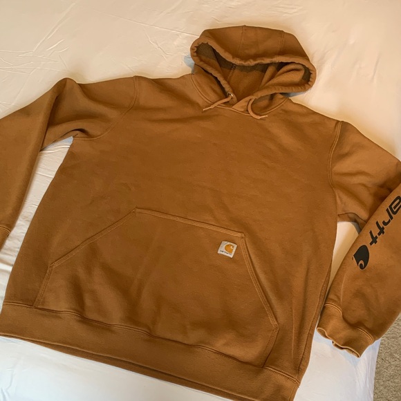 Carhartt Men's brown Hoodie with Black Logo - Picture 3 of 7